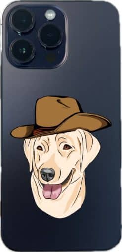 StickerTalk Cowboy Lab Dog Vinyl Sticker Sheet, 2.5 inches by 3 inches