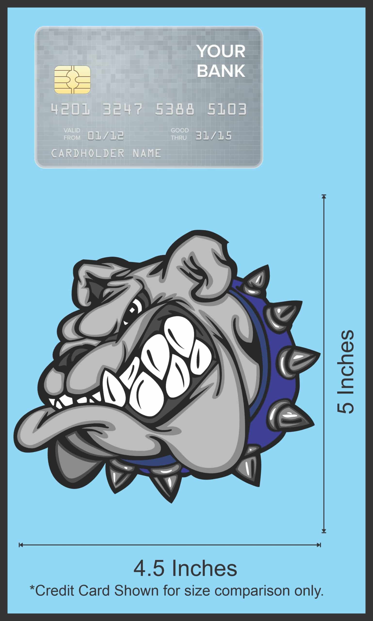 StickerTalk Tough Bulldog Mascot Vinyl Sticker, 4.5 inches by 5 inches