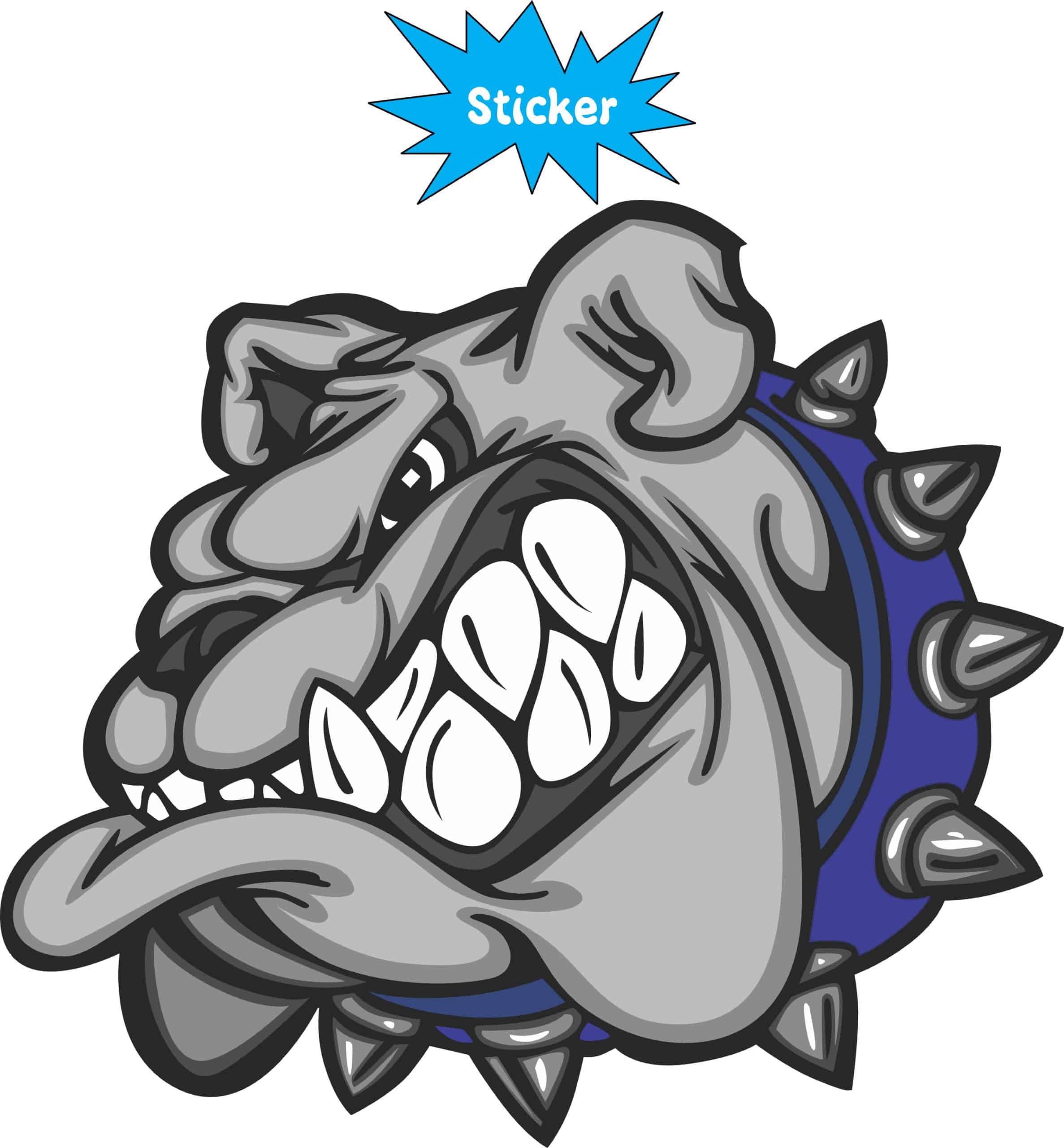 StickerTalk Tough Bulldog Mascot Vinyl Sticker, 4.5 inches by 5 inches