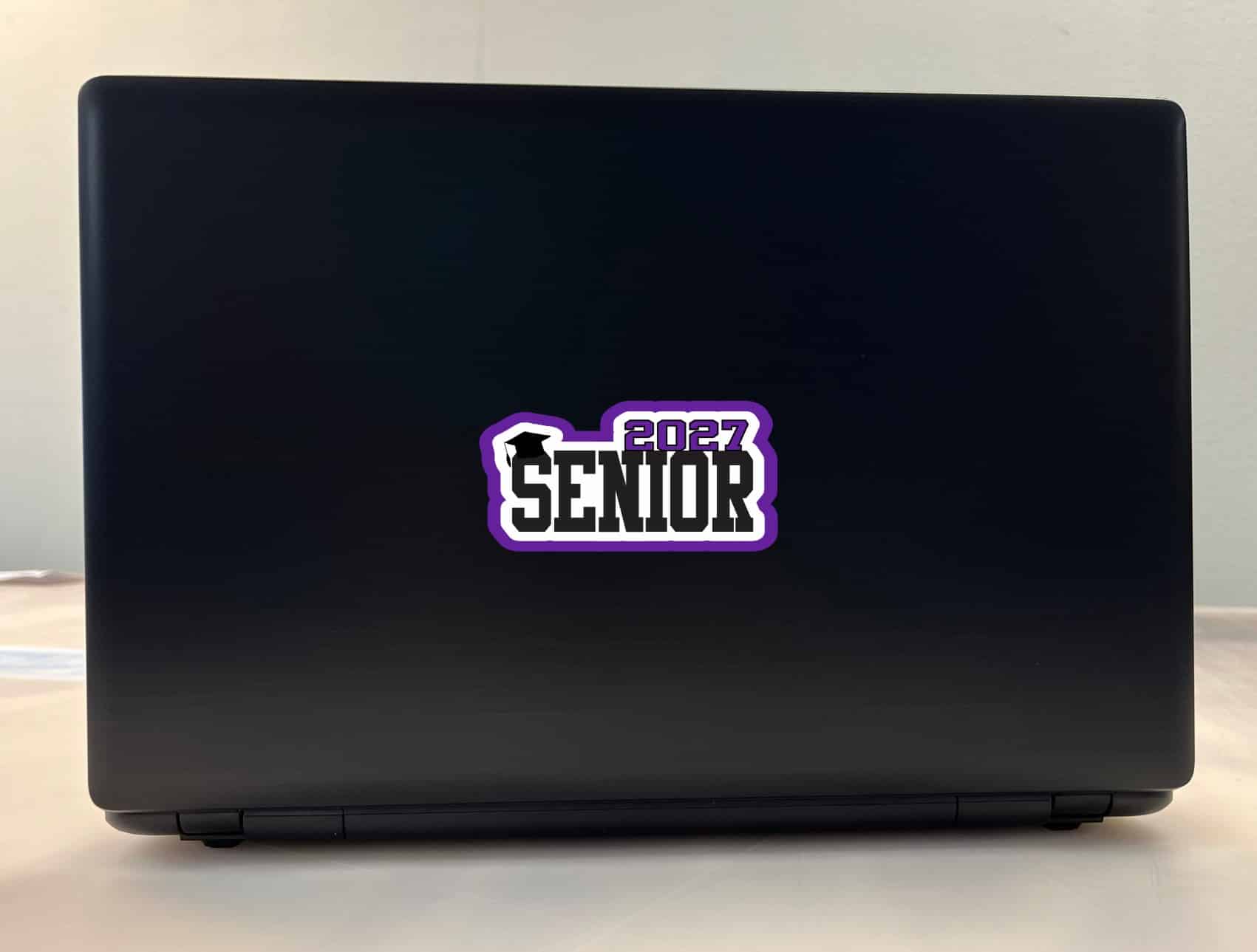 StickerTalk Purple 2027 Senior Graduation Cap Vinyl Sticker Sheet, 4 inches by 2 inches