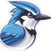 StickerTalk Blue Jay Mascot Vinyl Sticker, 5 inches by 4.5 inches