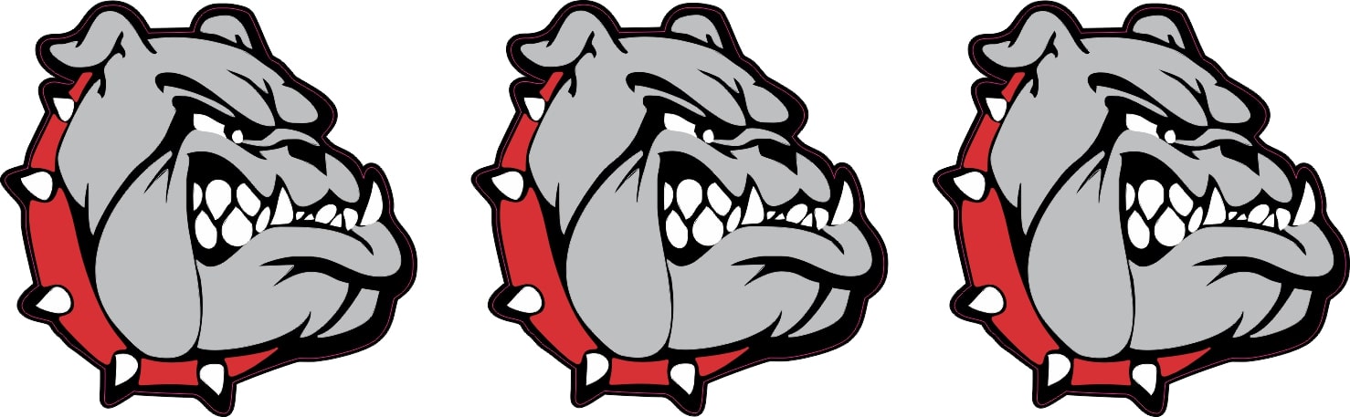 StickerTalk Red Right Facing Bulldog Vinyl Sticker Sheet, 1.5 inches by 1.5 inches