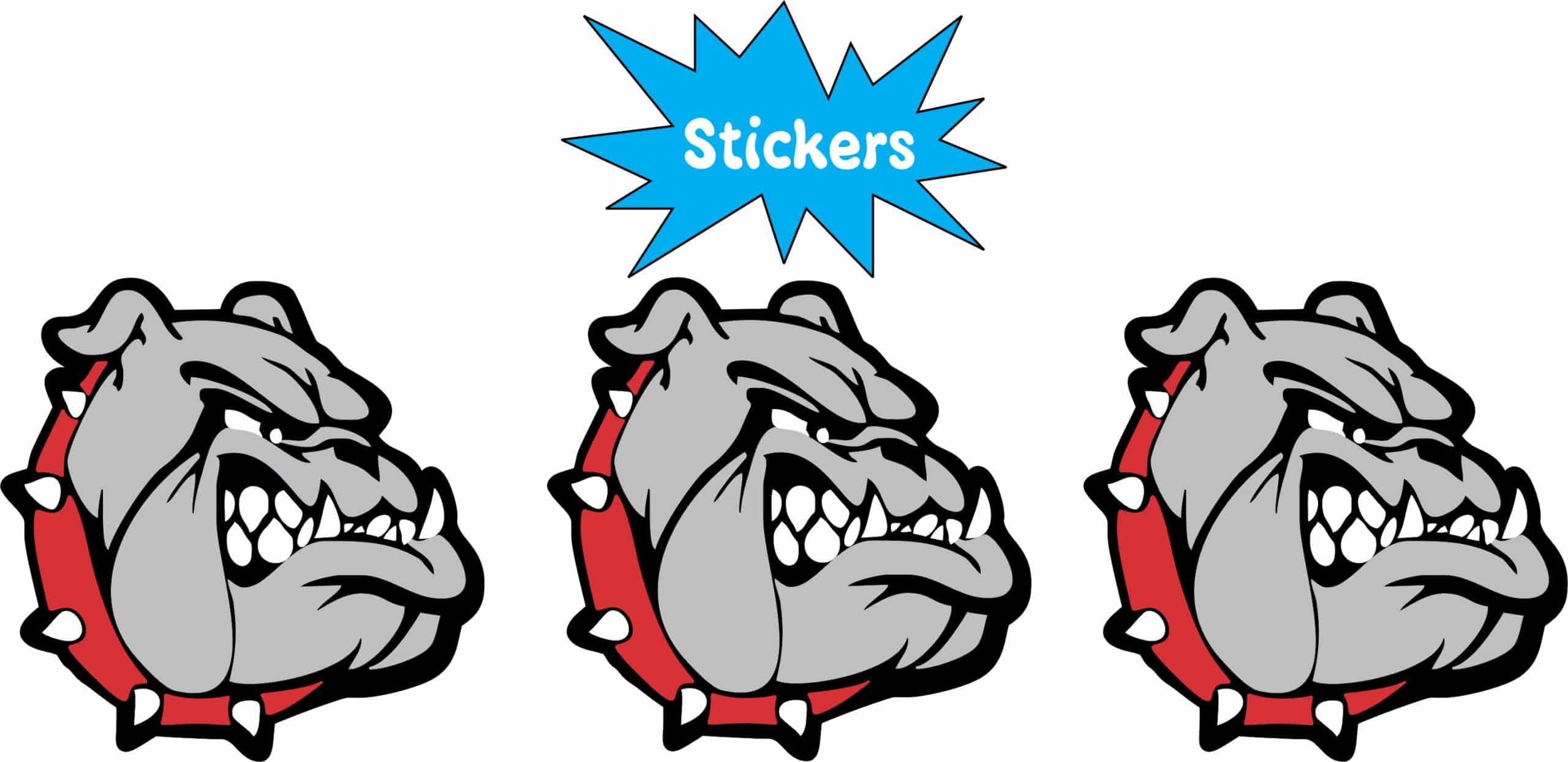 StickerTalk Red Right Facing Bulldog Vinyl Sticker Sheet, 1.5 inches by 1.5 inches
