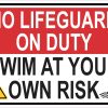 StickerTalk No Lifeguard on Duty Swim at Your Own Risk Magnet, 5 inches by 3.5 inches