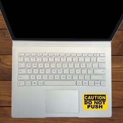 StickerTalk Caution Do Not Push Vinyl Sticker Sheet, 3 inches by 2 inches