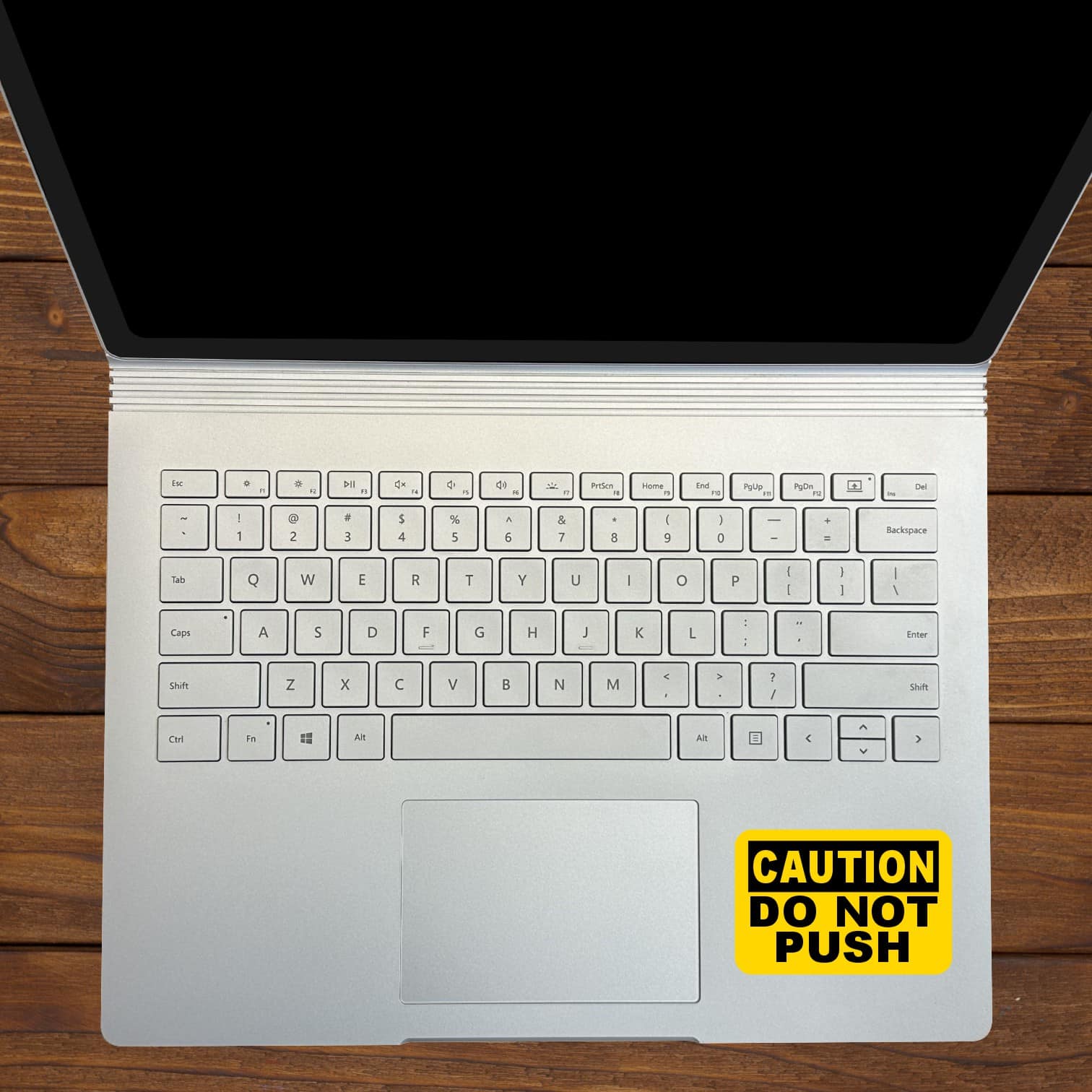 StickerTalk Caution Do Not Push Vinyl Sticker Sheet, 3 inches by 2 inches