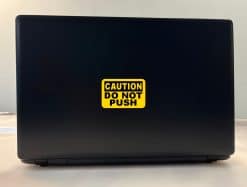 StickerTalk Caution Do Not Push Vinyl Sticker Sheet, 3 inches by 2 inches