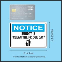 StickerTalk Sunday is Clean the Fridge Day Magnet, 5 inches by 3.5 inches