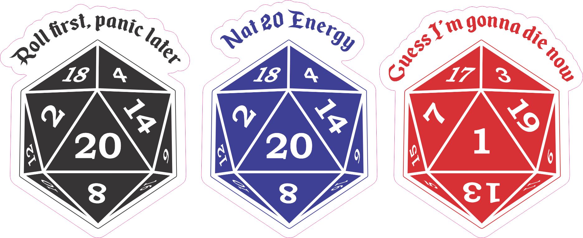 StickerTalk Roleplaying D20 Vinyl Sticker Sheet, 2 inches by 2.5 inches