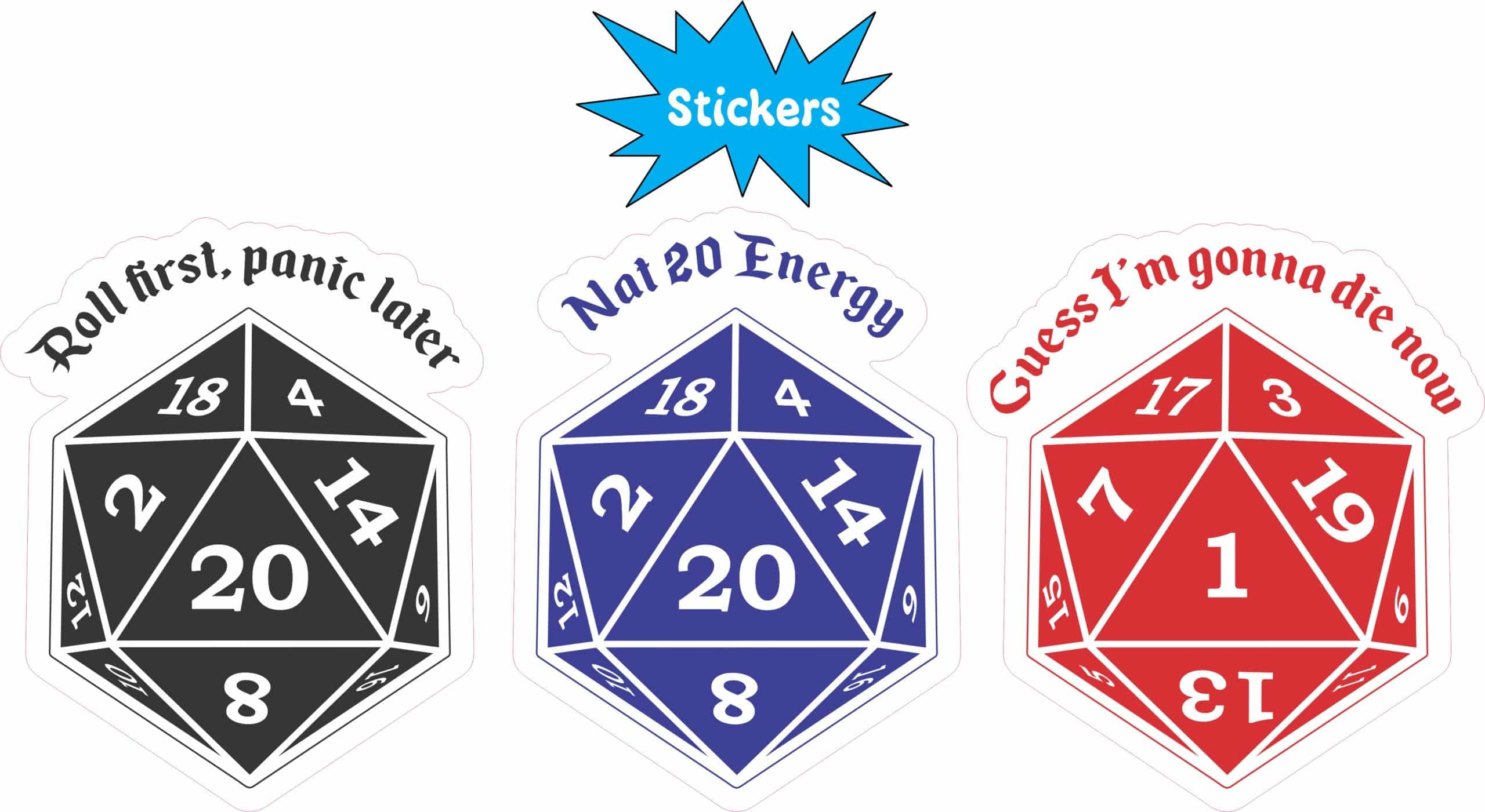 StickerTalk Roleplaying D20 Vinyl Sticker Sheet, 2 inches by 2.5 inches