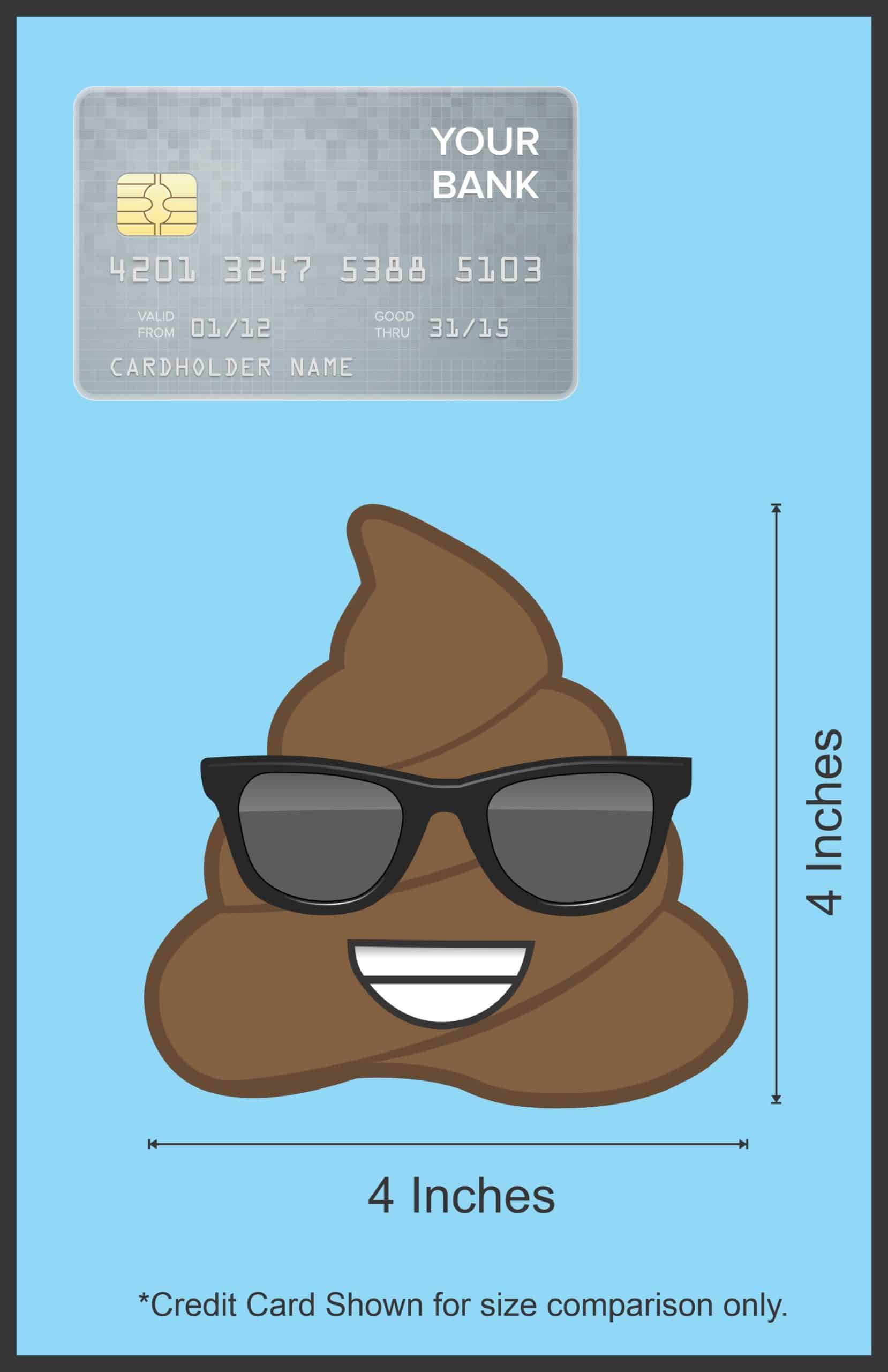 StickerTalk Cool Poop Vinyl Sticker, 4 inches by 4 inches