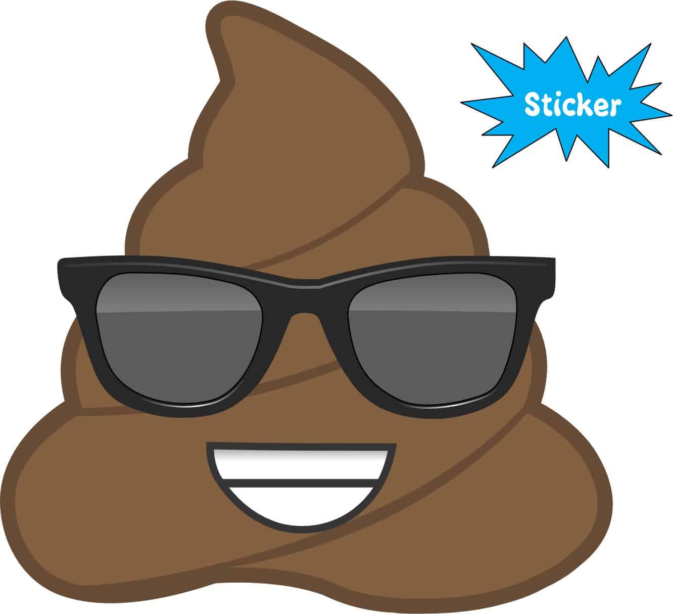 StickerTalk Cool Poop Vinyl Sticker, 4 inches by 4 inches