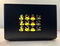 StickerTalk Yellow and Camo Ducks with Shades Vinyl Sticker Sheet, 1.5 inches by 1.5 inches