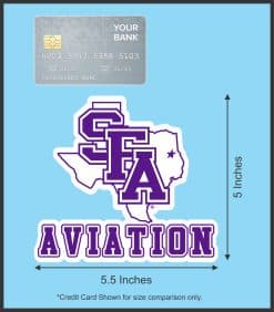 StickerTalk Officially Licensed SFASU Aviation Texas Vinyl Sticker, 5.5 inches by 5 inches