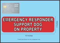StickerTalk Emergency Responder Support Dog on Property, 10 inches by 3 inches