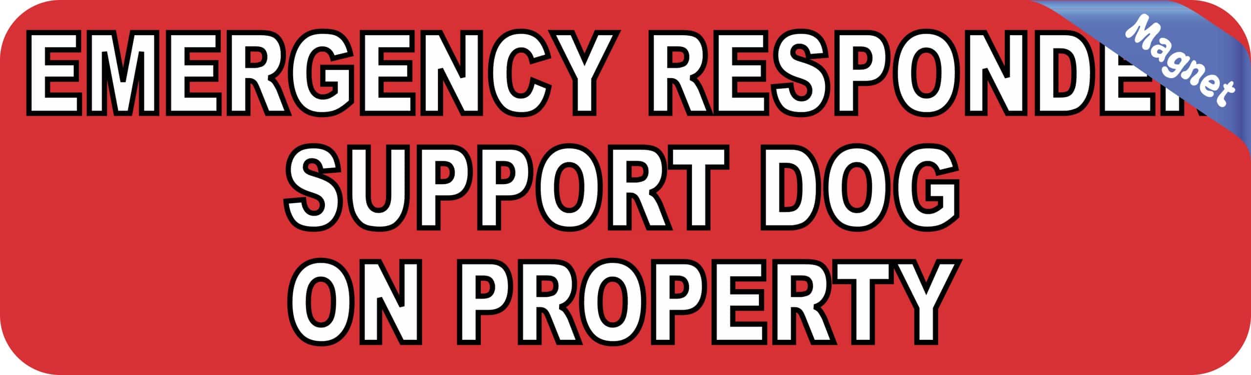 StickerTalk Emergency Responder Support Dog on Property Magnet, 10 inches by 3 inches