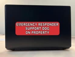 StickerTalk Emergency Responder Support Dog on Property, 10 inches by 3 inches