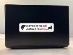StickerTalk Hunting or Fishing License is Required Vinyl Sticker Sheet, 8 inches by 2 inches