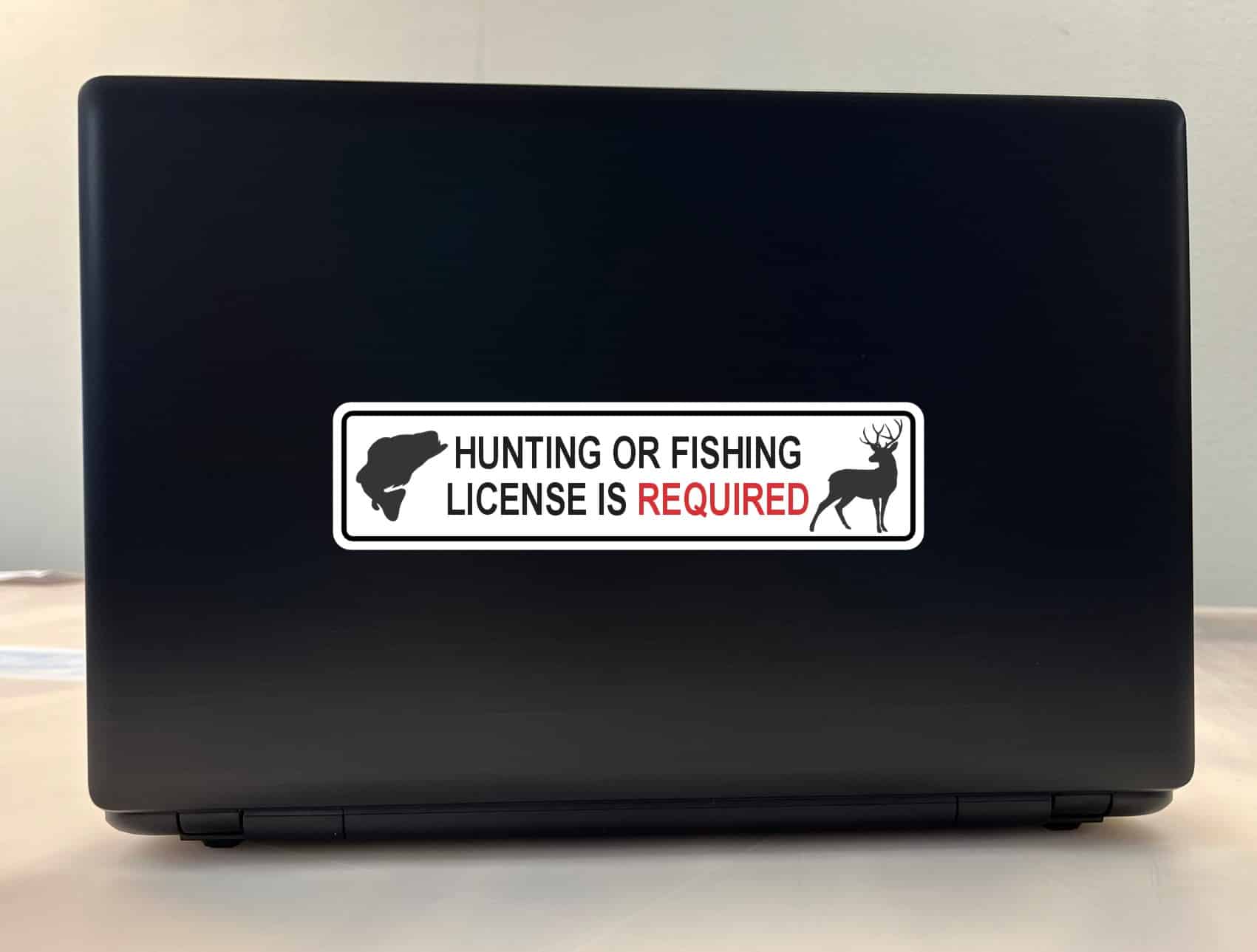 StickerTalk Hunting or Fishing License is Required Vinyl Sticker Sheet, 8 inches by 2 inches