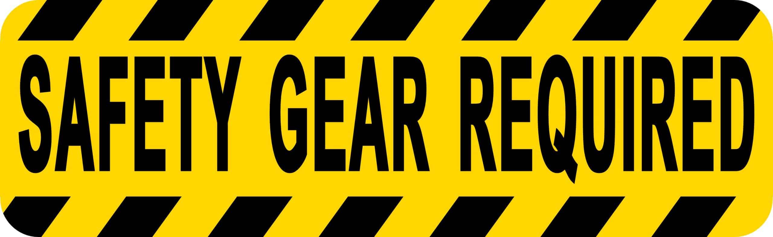 StickerTalk Safety Gear Required Caution Magnet, 10 inches by 3 inches