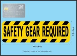 StickerTalk Safety Gear Required Caution Magnet, 10 inches by 3 inches