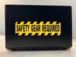 StickerTalk Safety Gear Required Vinyl Sticker, 10 inches by 3 inches