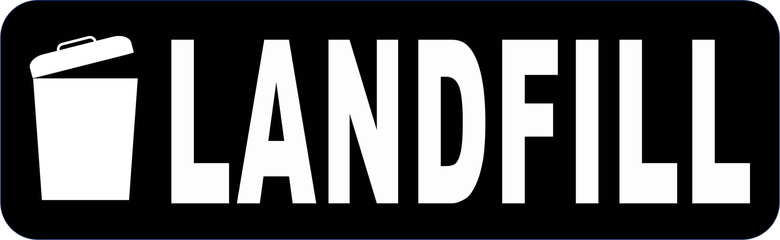 StickerTalk Landfill Black and White Magnet, 10 inches by 3 inches