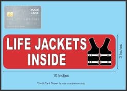 StickerTalk Life Jackets Inside Vinyl Sticker, 10 inches by 3 inches