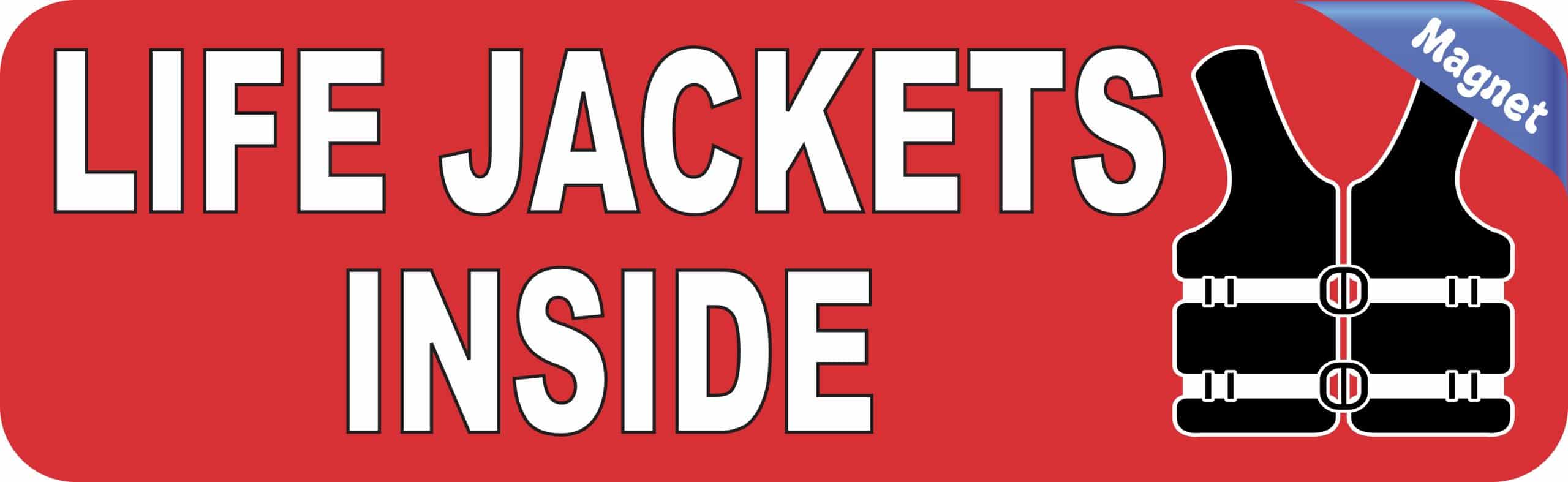 StickerTalk Life Jackets Inside Magnet, 10 inches by 3 inches