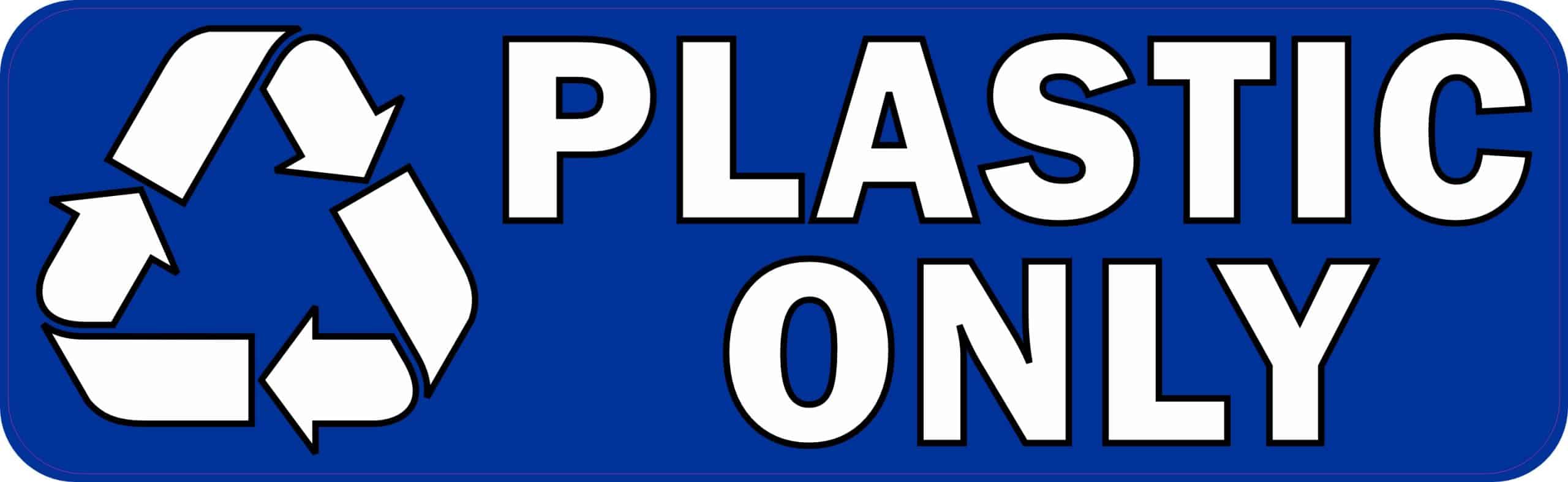 StickerTalk Plastic Only Recycle Vinyl Sticker, 10 inches by 3 inches