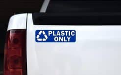 StickerTalk Plastic Only Recycle Vinyl Sticker, 10 inches by 3 inches