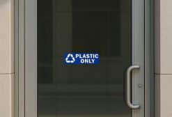 StickerTalk Plastic Only Recycle Vinyl Sticker, 10 inches by 3 inches