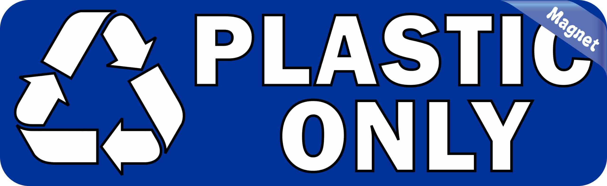 StickerTalk Plastic Only Recycle Magnet, 10 inches by 3 inches