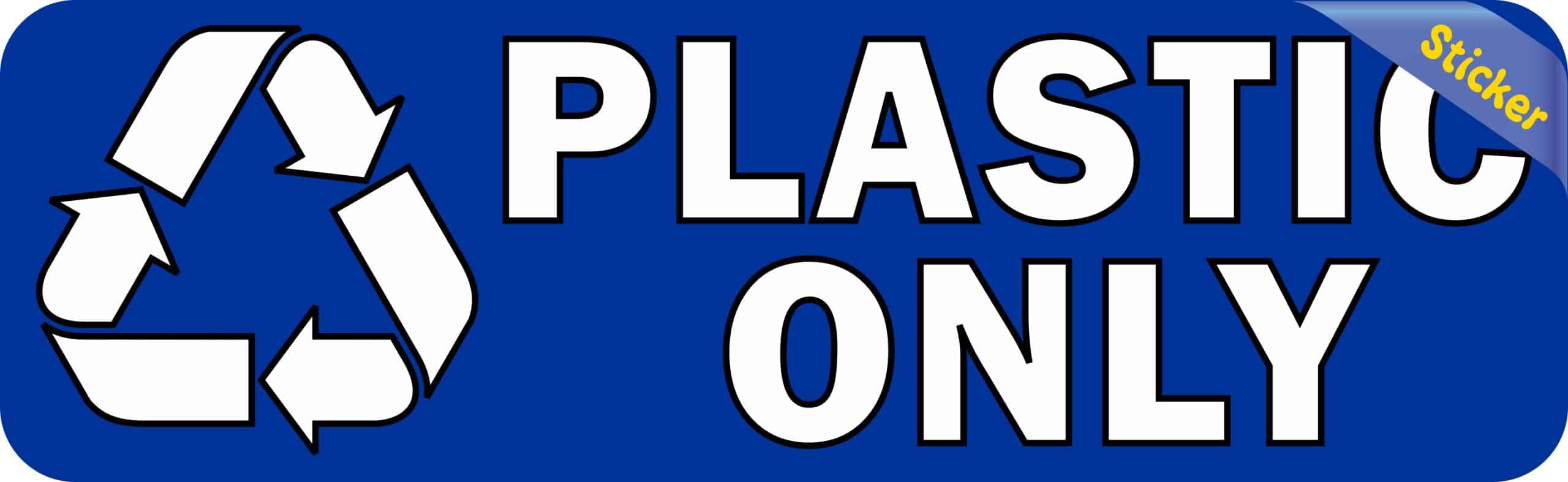 StickerTalk Plastic Only Recycle Vinyl Sticker, 10 inches by 3 inches