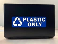 StickerTalk Plastic Only Recycle Vinyl Sticker, 10 inches by 3 inches