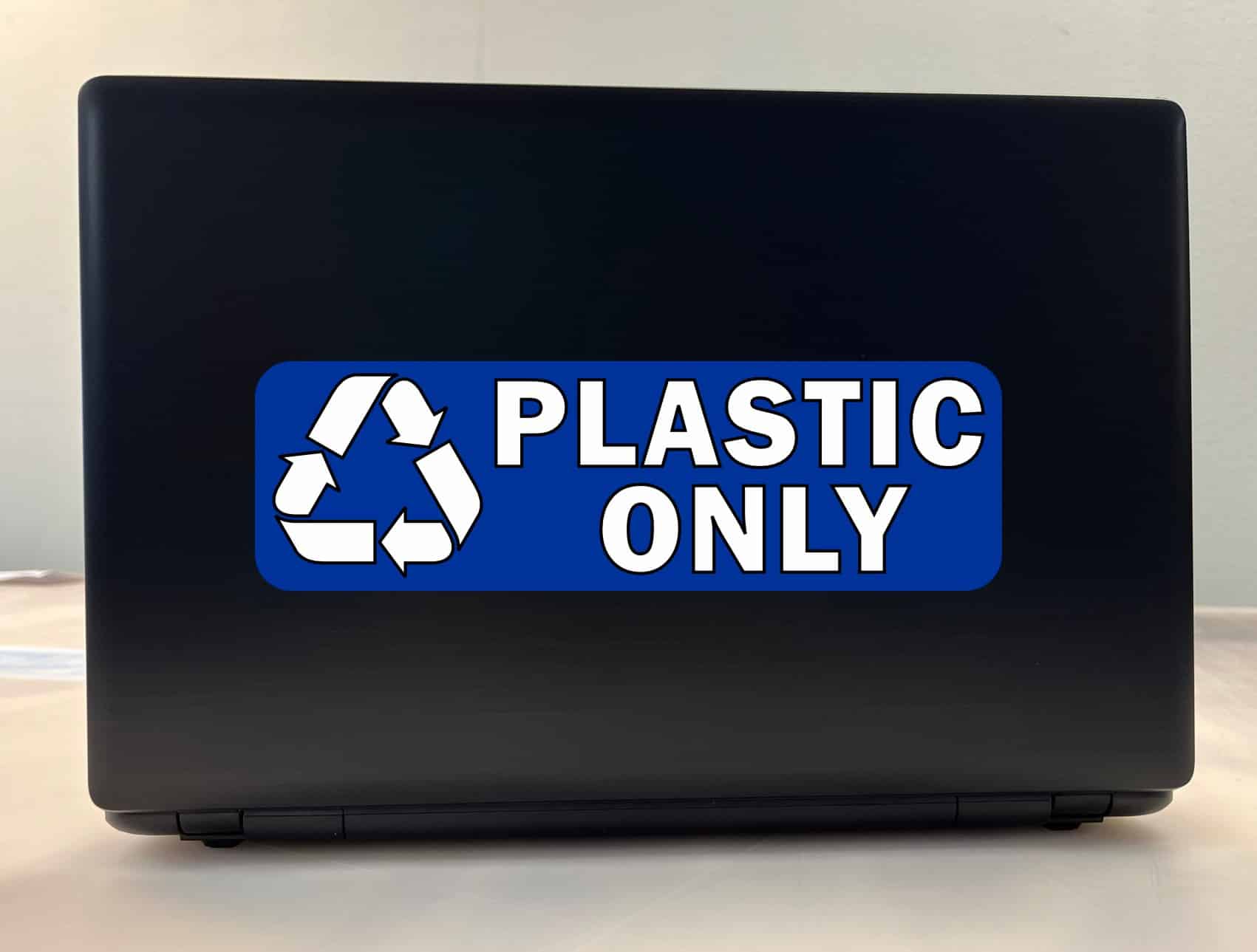 StickerTalk Plastic Only Recycle Vinyl Sticker, 10 inches by 3 inches