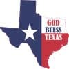 StickerTalk God Bless Texas Vinyl Sticker, 4 inches by 4 inches