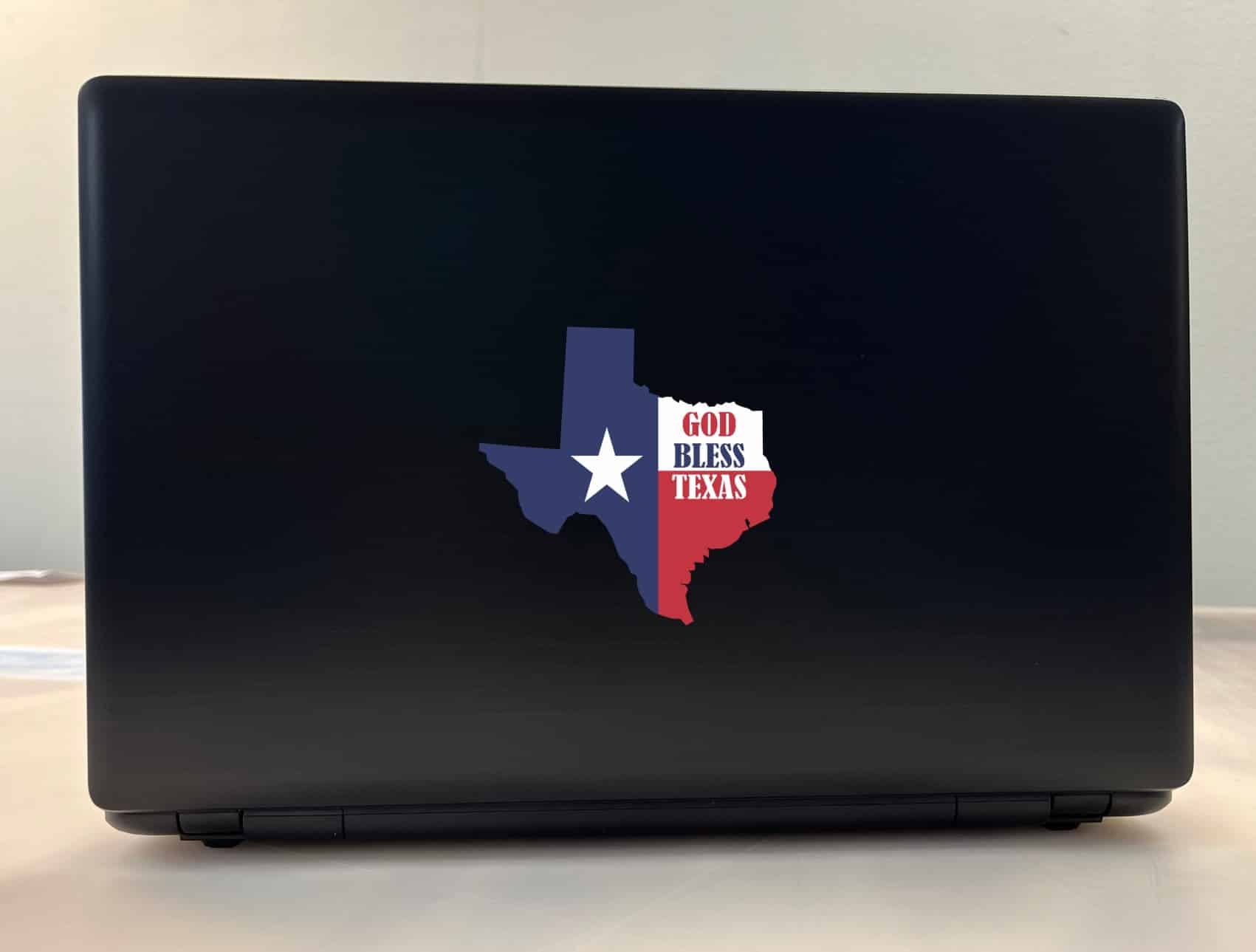 StickerTalk God Bless Texas Vinyl Sticker, 4 inches by 4 inches