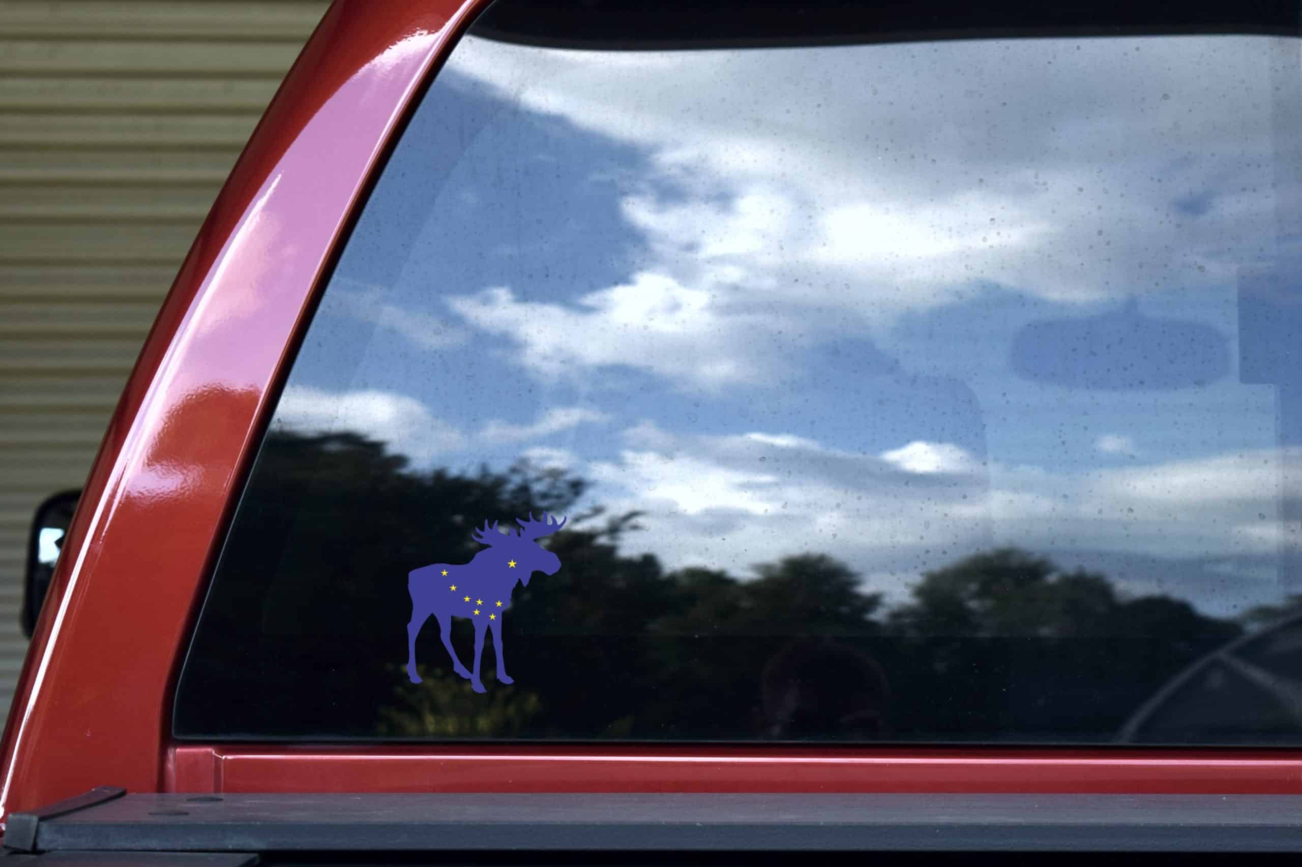 StickerTalk Alaskan Flag State Animal Moose Vinyl Sticker, 3.5 inches by 4 inches