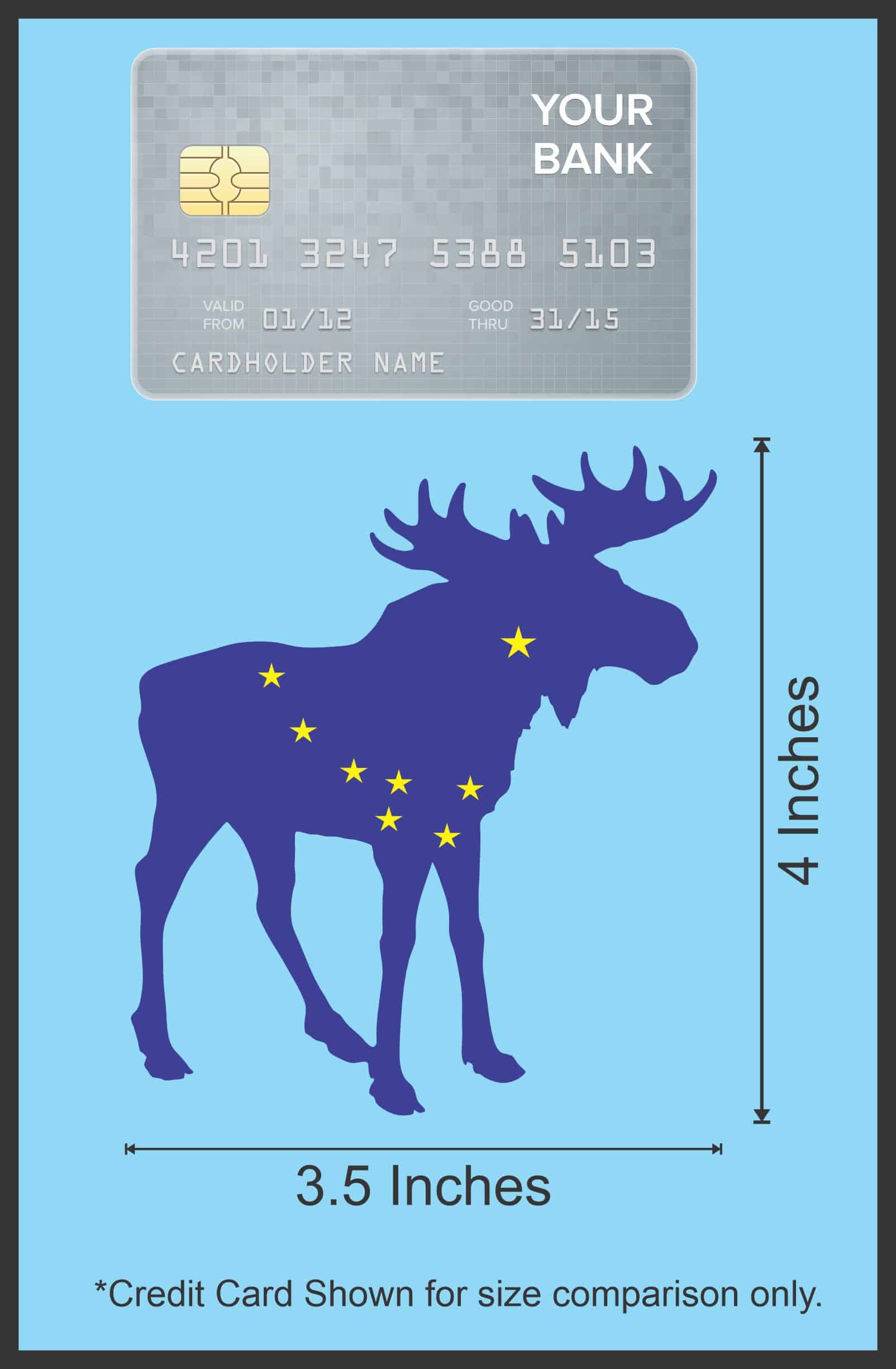 StickerTalk Alaskan Flag State Animal Moose Vinyl Sticker, 3.5 inches by 4 inches