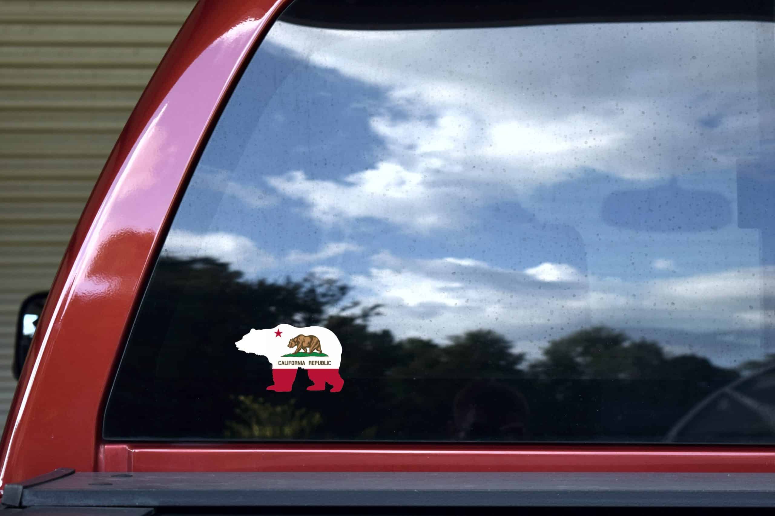 StickerTalk California Flag State Animal Bear Vinyl Sticker, 4 inches by 2.5 inches