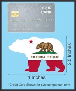StickerTalk California Flag State Animal Bear Vinyl Sticker, 4 inches by 2.5 inches