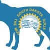 StickerTalk South Dakota Flag State Animal Coyote Vinyl Sticker, 4 inches by 2.5 inches
