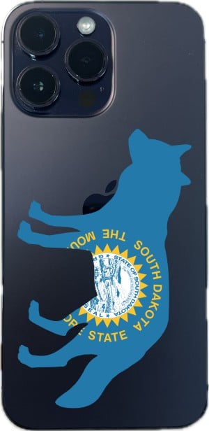 StickerTalk South Dakota Flag State Animal Coyote Vinyl Sticker, 4 inches by 2.5 inches