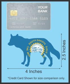 StickerTalk South Dakota Flag State Animal Coyote Vinyl Sticker, 4 inches by 2.5 inches
