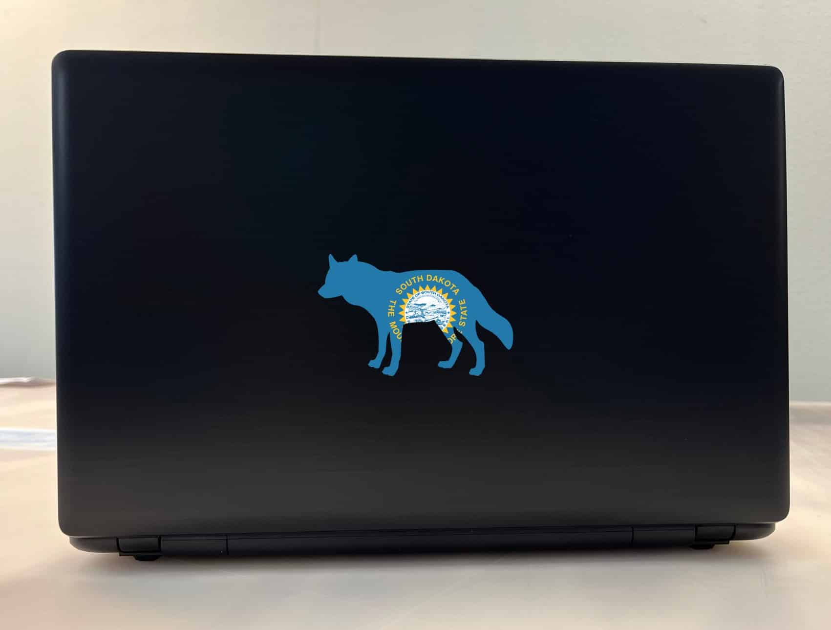 StickerTalk South Dakota Flag State Animal Coyote Vinyl Sticker, 4 inches by 2.5 inches