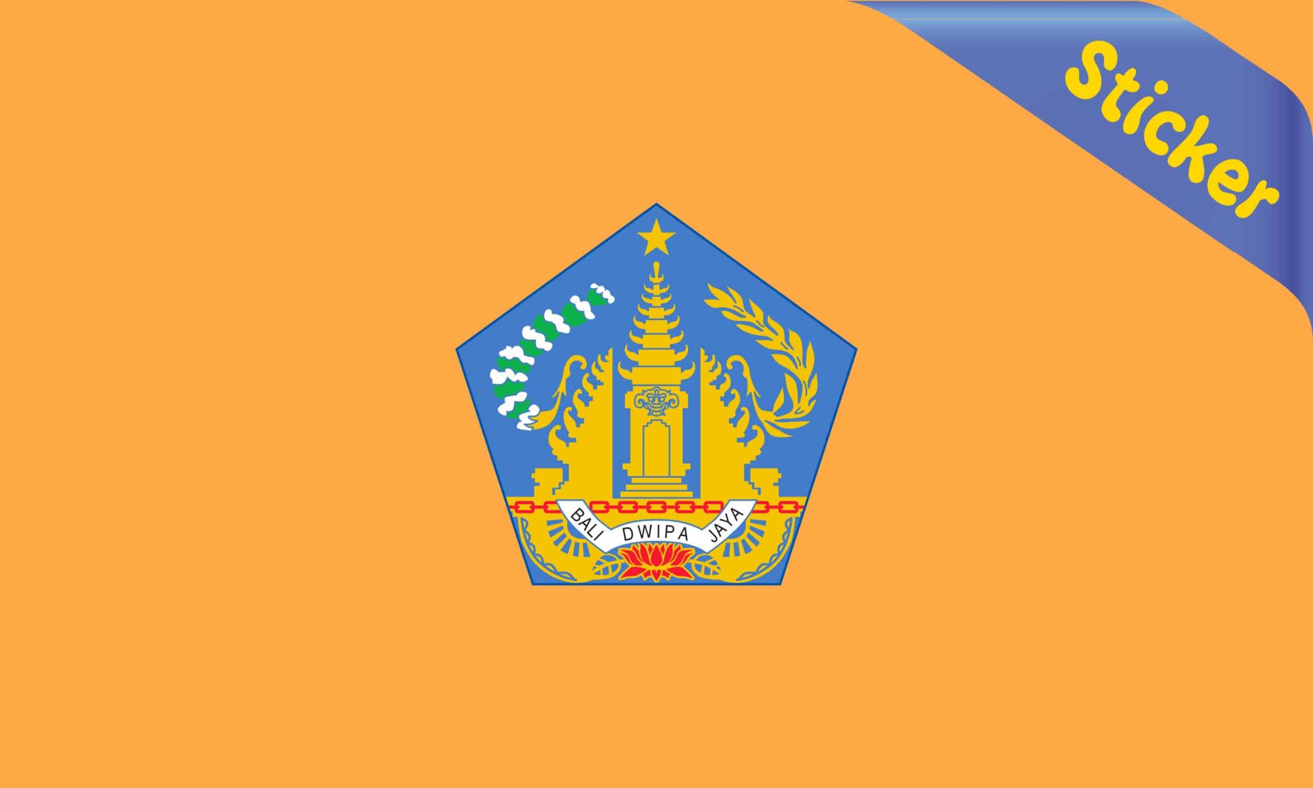 StickerTalk Bali Island Flag Vinyl Sticker, 5 inches by 3 inches