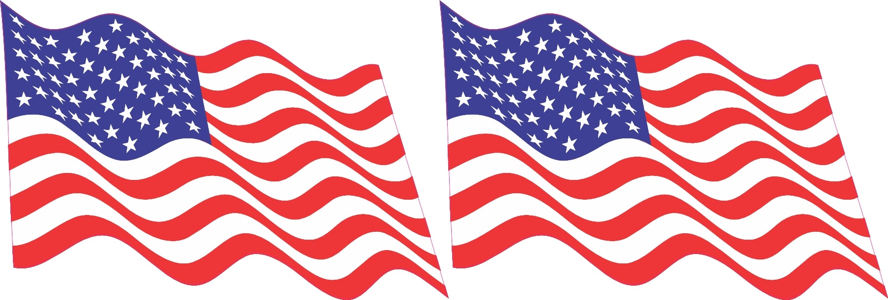 StickerTalk Waving USA Flag Vinyl Sticker Sheet, 3 inches by 2 inches