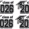 StickerTalk Class of 2026 Graduation Vinyl Sticker Sheet, 2.5 inches by 1.5 inches
