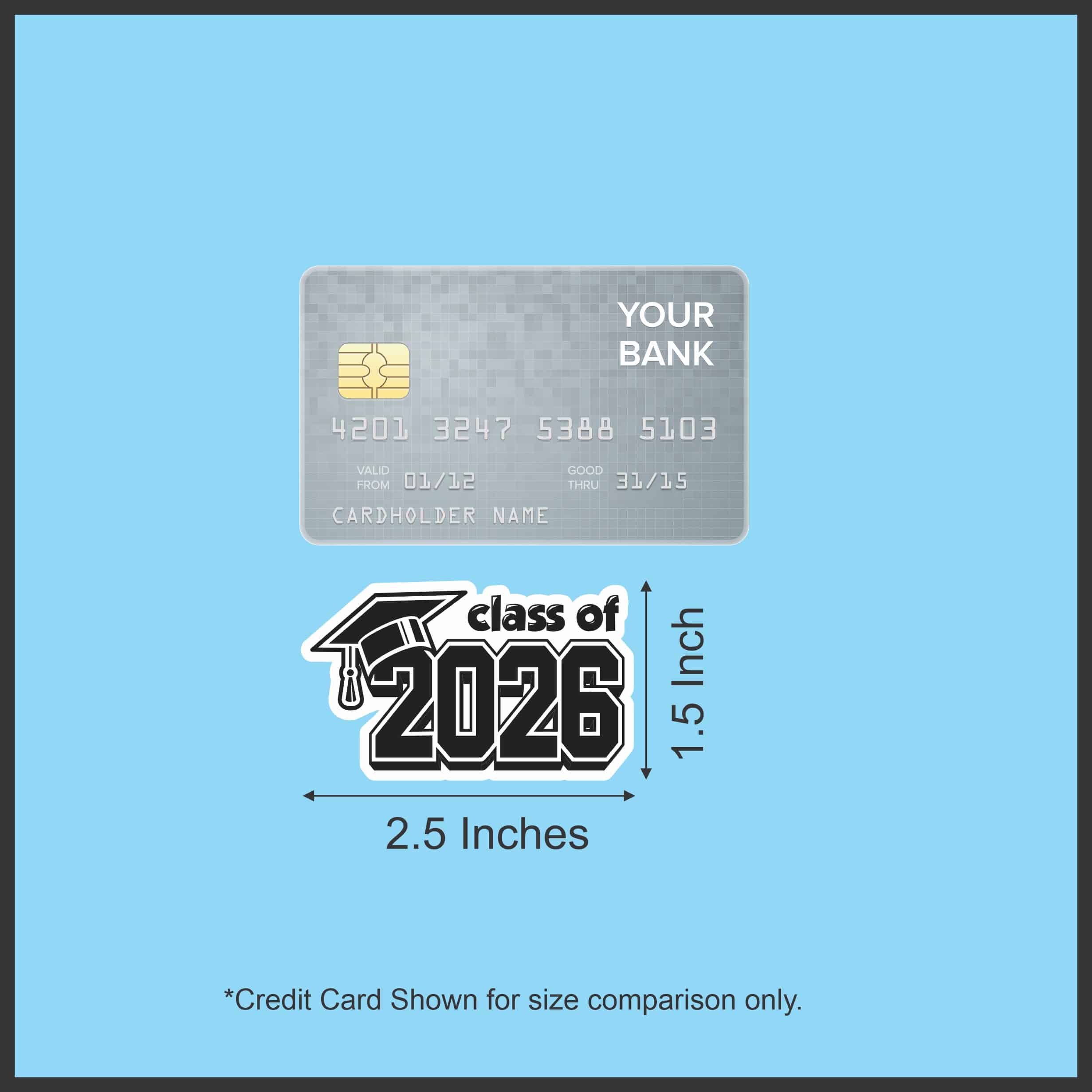 StickerTalk Class of 2026 Graduation Vinyl Sticker Sheet, 2.5 inches by 1.5 inches